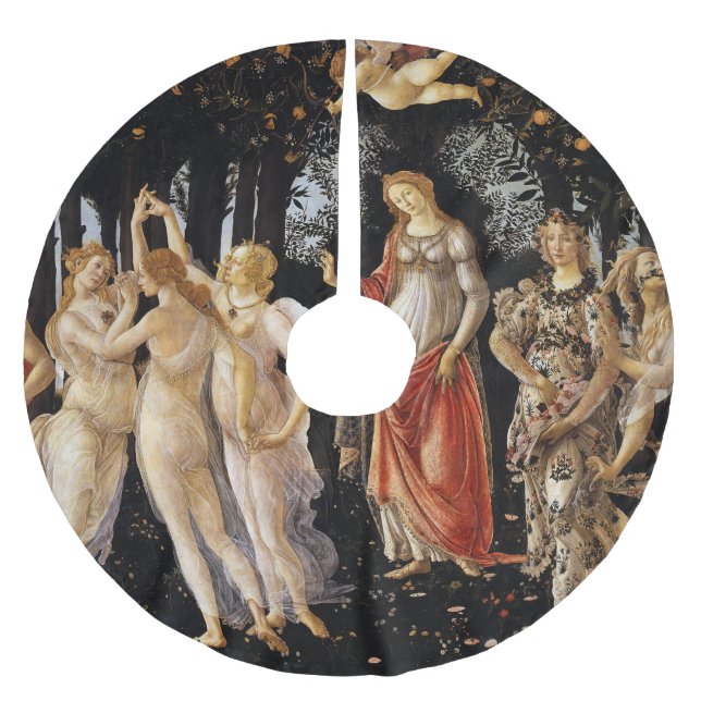 Sandro Botticelli - La Primavera Polyester Weihnachtsbaumdecke (Vorderseite)