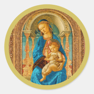 Sandro Botticelli Madonna and Child c 1470 Runder Aufkleber