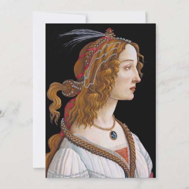 Sandro Botticelli - Portrait von Simonetta Vespucc Dankeskarte (Vorderseite)