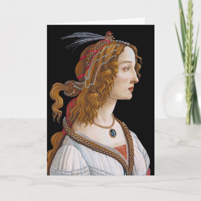 Sandro Botticelli - Portrait von Simonetta Vespucc Karte (Vorderseite)