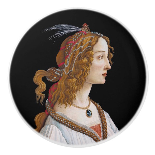 Sandro Botticelli - Portrait von Simonetta Vespucc Keramikknauf (Vorderseite)