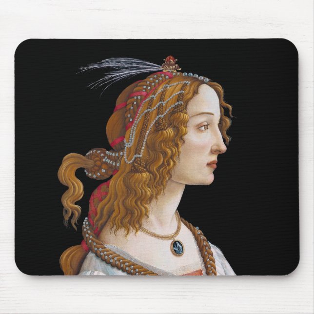 Sandro Botticelli - Portrait von Simonetta Vespucc Mousepad (Vorne)