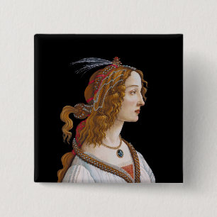 Sandro Botticelli - Porträt von Simonetta Vespucci Button