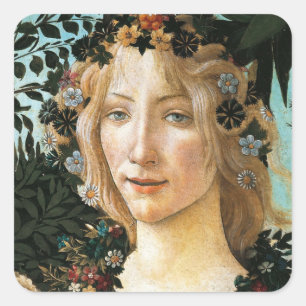 Sandro Botticelli "Primavera - Flora" Quadratische Quadratischer Aufkleber