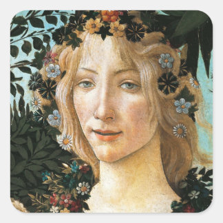 Sandro Botticelli "Primavera - Flora" Quadratischer Aufkleber