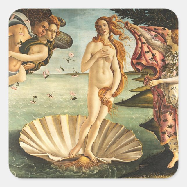 Sandro Botticelli Quadratischer Aufkleber (Vorderseite)