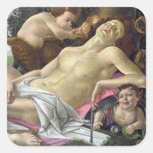 Sandro Botticelli - Venus und Mars, rechte Seite Quadratischer Aufkleber