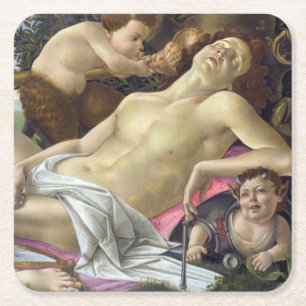 Sandro Botticelli - Venus und Mars, rechts Rechteckiger Pappuntersetzer