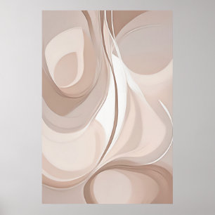 "Sands of Synthesis"   Beige Abstrakte Kunst Poster