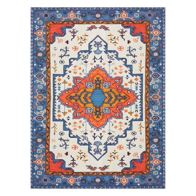 Sands of Time: Heritage Boho Marokkanische Kunst Tischdecke (Vorderseite)