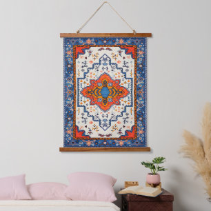 Sands of Time: Heritage Boho Marokkanische Kunst Wandteppich Mit Holzrahmen