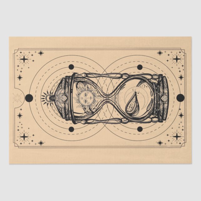 Sands time sun moon Stunden Tarot Card Boote Seidenpapier (Vorderseite)
