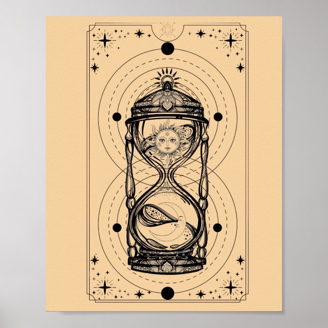 Sands time sun moon Stunden Tarot Karte Poster (Vorne)