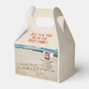Sandschneemann am Strand Geschenkschachtel