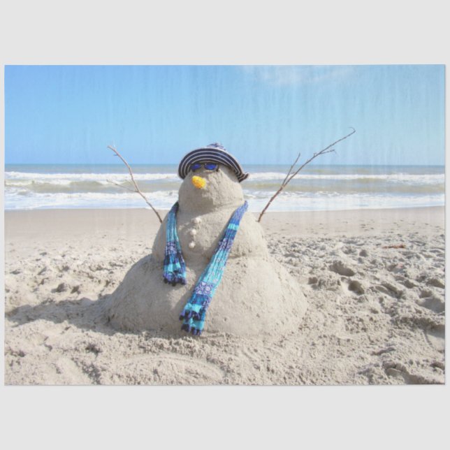 Sandskulptur Snowman Weihnachtsthema P Seidenpapier (Vorderseite)