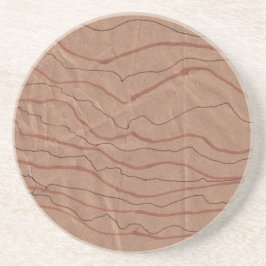Sandstein-Untersetzer mit braunem Marmordesign Untersetzer