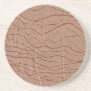 Sandstein-Untersetzer mit braunem Marmordesign Untersetzer