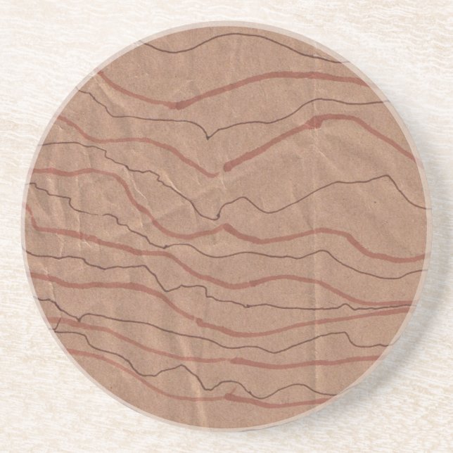 Sandstein-Untersetzer mit braunem Marmordesign Untersetzer (Vorne)