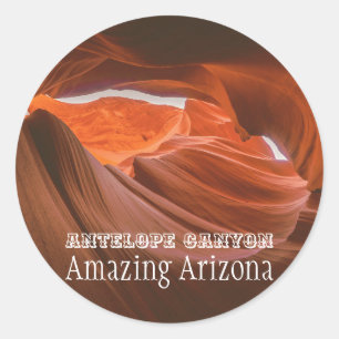 Sandstein-Wüsten-Tal Antilopen-Schlucht-Arizonas   Runder Aufkleber