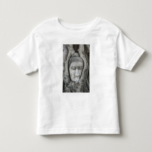Sandsteinkopf Buddha, umgeben von Baum Kleinkind T-shirt (Vorderseite)