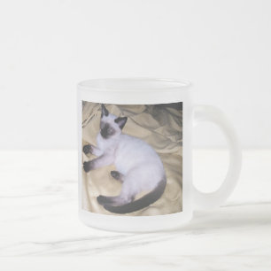 Sandsteintierkunst-Haustier der siamesischen Katze Mattglastasse