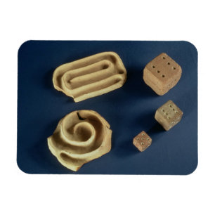 Sandsteinwürfel und Terrakottalabyrinthspiel, Magnet