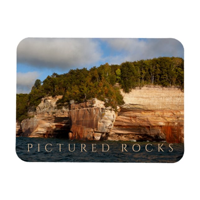 Sandstone Bluffs, Lake Superior, Pictured Rocks Magnet (Horizontal)