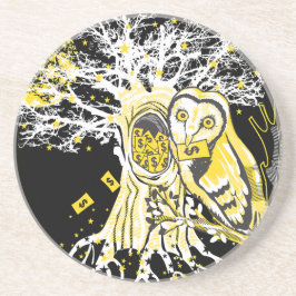 Sandstone Coaster – Urban Tree Owl & Wealth  Getränkeuntersetzer