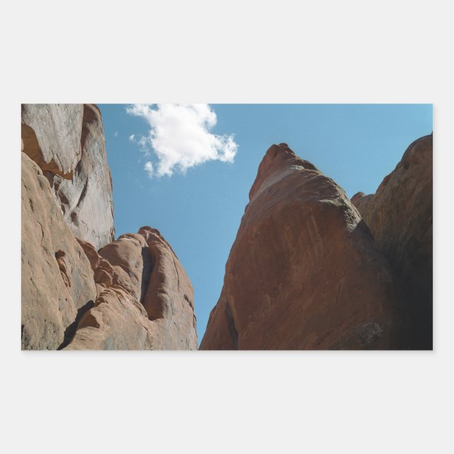 Sandstone Rock Fins Utah Wüste Foto Rechteckiger Aufkleber (Vorderseite)