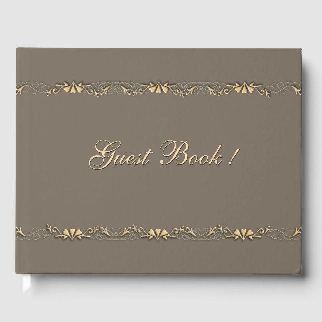 Sandstone und Gold Design Gästebuch (Vorderseite)