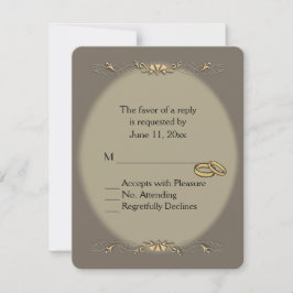 Sandstone und Gold Wedding RSVP Karte