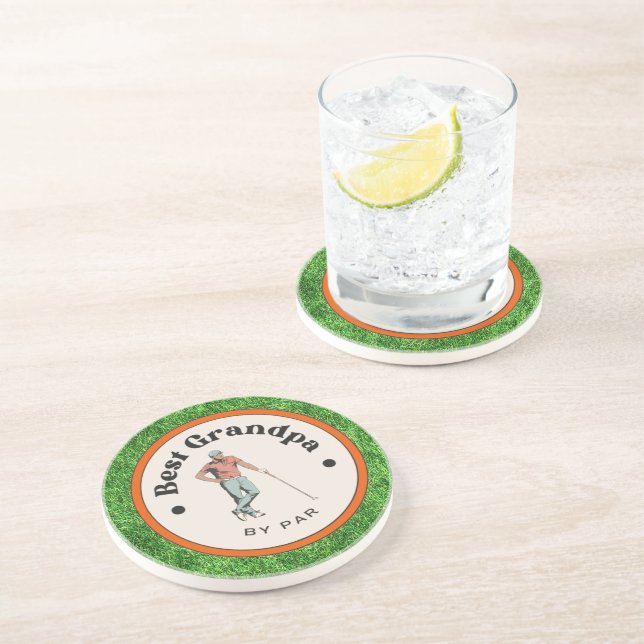 Sandstone Untersetzer - Beste Opa von Par (Seite)