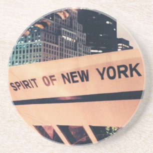 Sandstone-Untersetzer mit Spirit of New York Getränkeuntersetzer