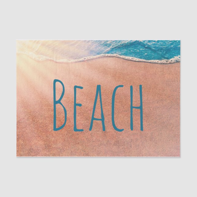 Sandstrand-Küstenlinie Blue Ocean Wave Decoupage Seidenpapier (Vorderseite)