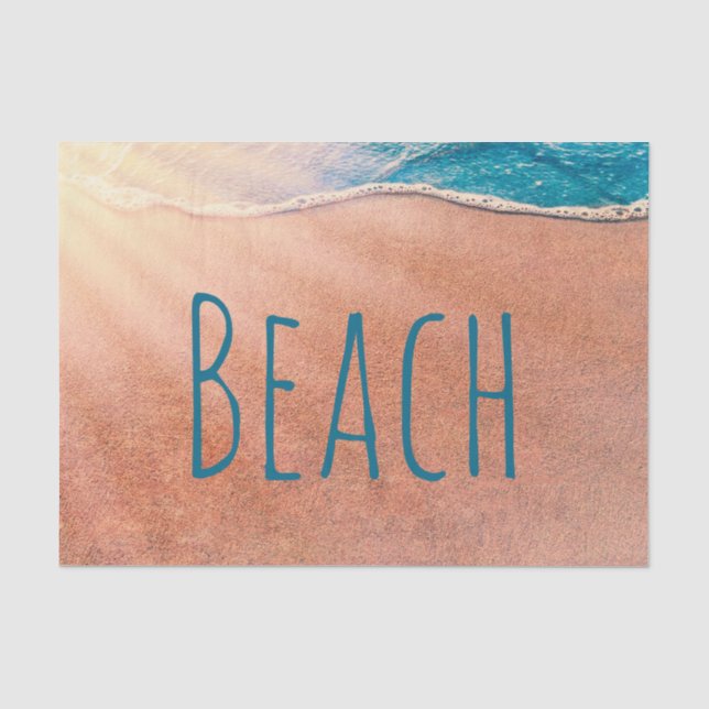 Sandstrand-Küstenlinie Blue Ocean Wave Decoupage Seidenpapier (Vorderseite)
