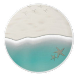 Sandstrand Meerwasser mit Seestern Keramikknauf