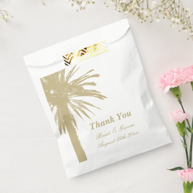Sandstrand mit Palmen Hochzeitstaschen Geschenktütchen (Versiegelt)