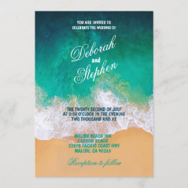Sandstrand, Ozeanwellen Einladungen für Hochzeiten