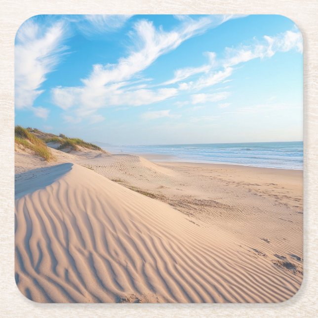 Sandstrand Rechteckiger Pappuntersetzer (Vorderseite)