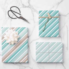 Sandstrand & Sea Candy Cane Strip Holiday Geschenkpapier Set