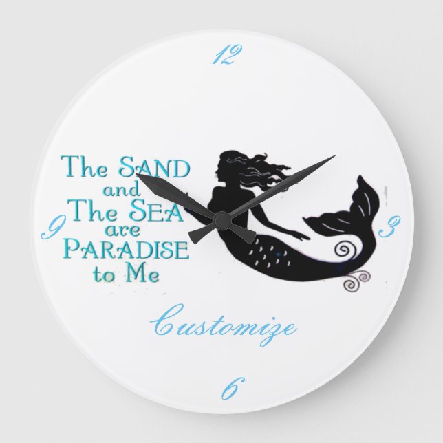 Sandstrand und Meerbusen Große Wanduhr (Vorderseite)