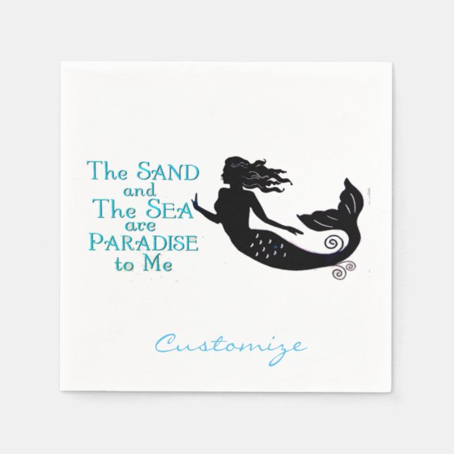Sandstrand und Meerbusen Serviette (Vorderseite)