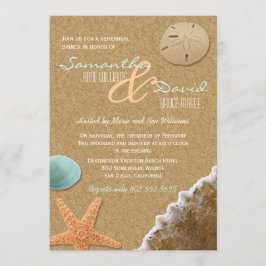 Sandstrand und Muscheln Beach Probe Dinner einlade Einladung