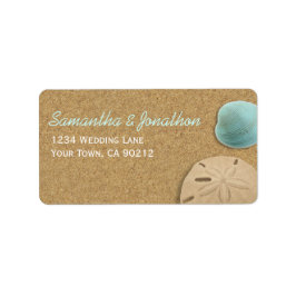 Sandstrand und Muscheln Beach Thema Adressaufkleber