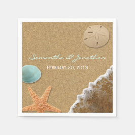 Sandstrand und Muscheln Beach Theme Hochzeit Serviette