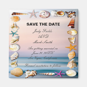 Sandstrand und Muscheln Save the Date Magnet
