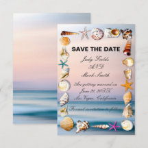 Sandstrand und Muscheln Save the Date