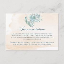 Sandstrand und Palms Beach Hochzeit Begleitkarte