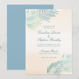 Sandstrand und Palms Beach Hochzeit Einladung