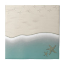 Sandstrand und Starfish Keramik Tile